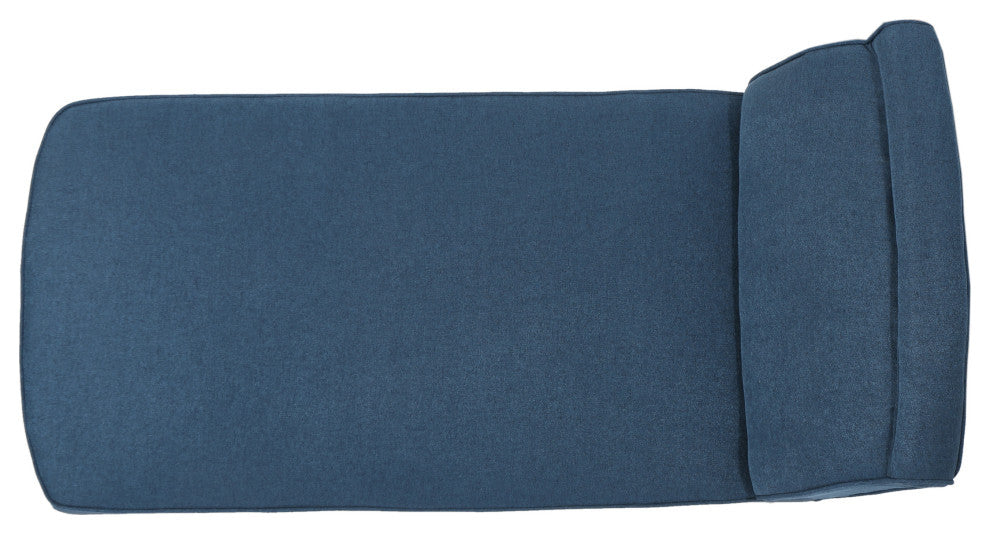 GDF Studio Jolie Mid Century Modern Fabric Chaise Lounge, Navy Blue