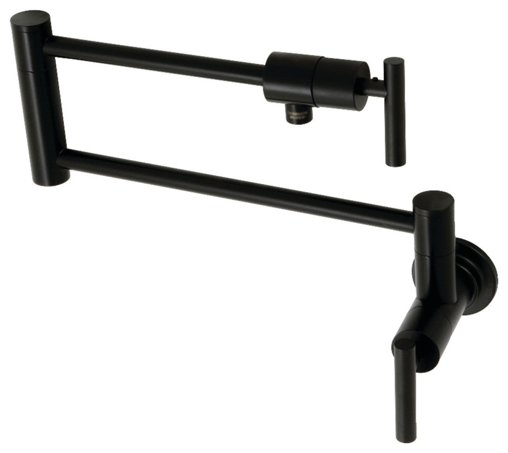 Kingston Brass KS4100CML Manhattan Wall Mount Pot Filler, Matte Black