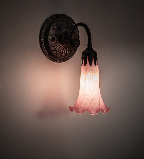 5 Wide Pink Pond Lily Wall Sconce