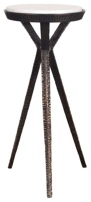 Uttermost Tilton White Marble Accent Table