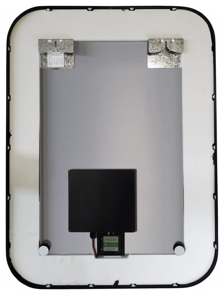 Vanity Art LED Lighted Wall Mounted Vanity Mirror, Black, 24"x31.5"