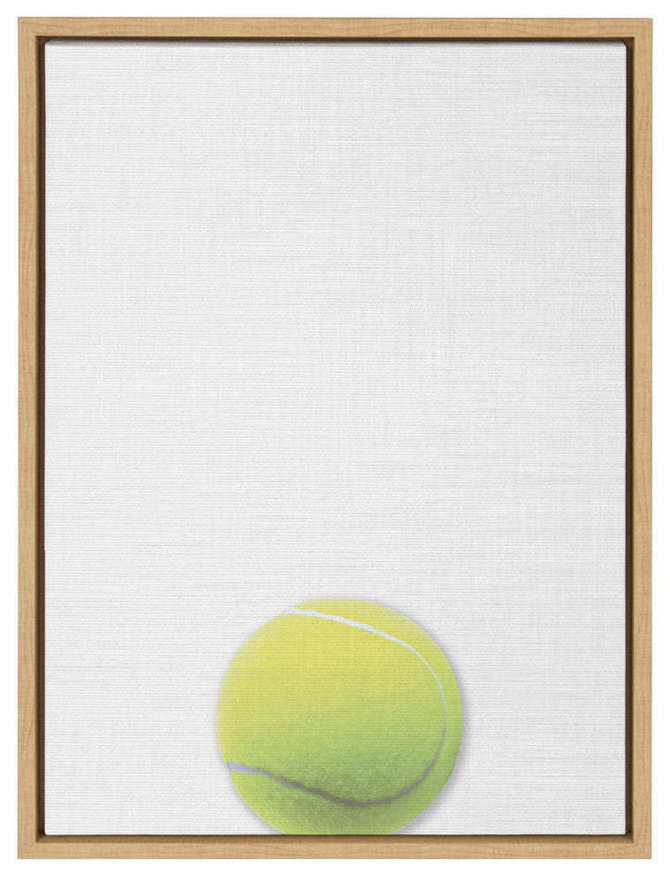 Sylvie Color Tennis Ball Portrait Framed Canvas , Natural 18x24