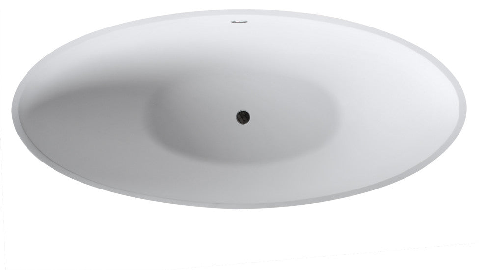 ANZZI Masoko 6.2-ft Solid Surface Freestanding Tub, Matte White