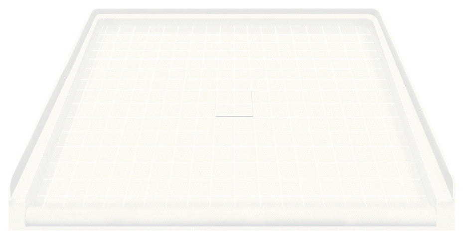 39.5"x37.75" Solid Surface Barrier-Free Shower Base, White