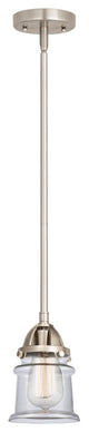 Small Canton Mini Pendant, Brushed Satin Nickel, Clear, Clear