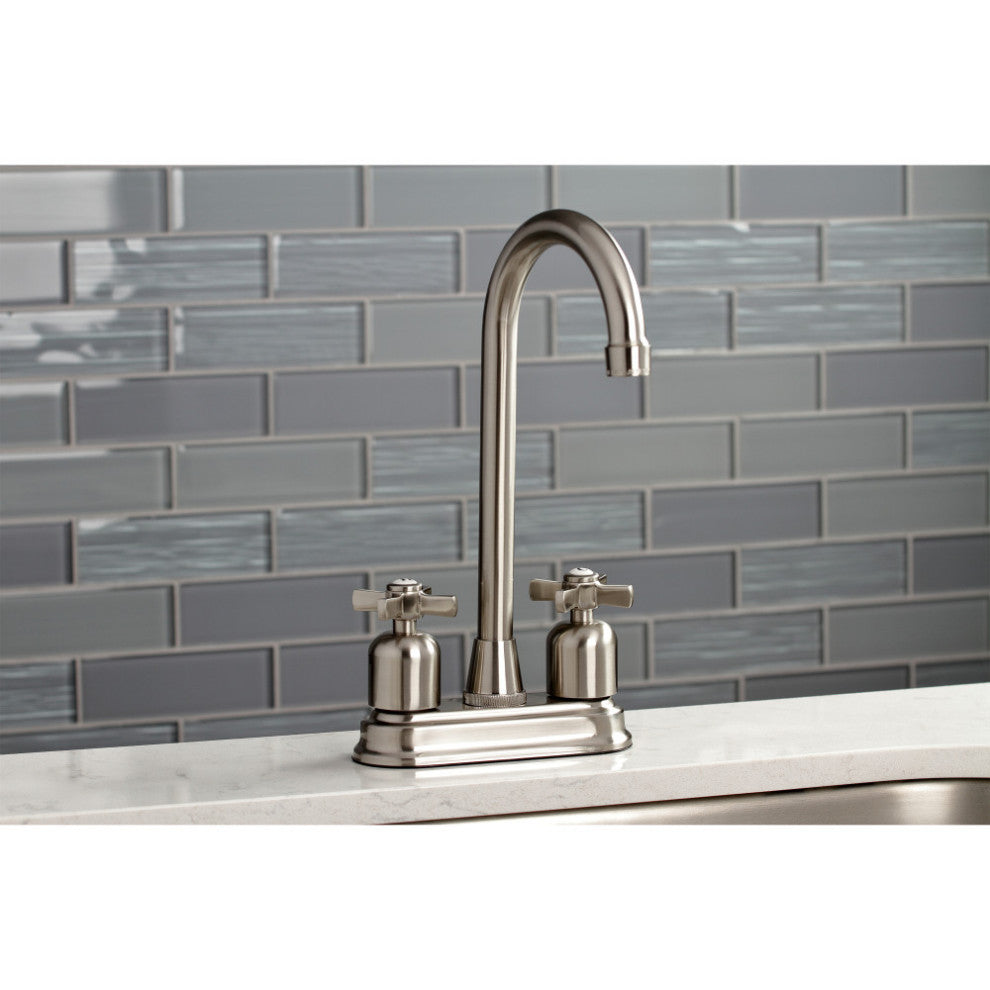 Kingston Brass KB8498ZX Millennium Bar Faucet, Brushed Nickel