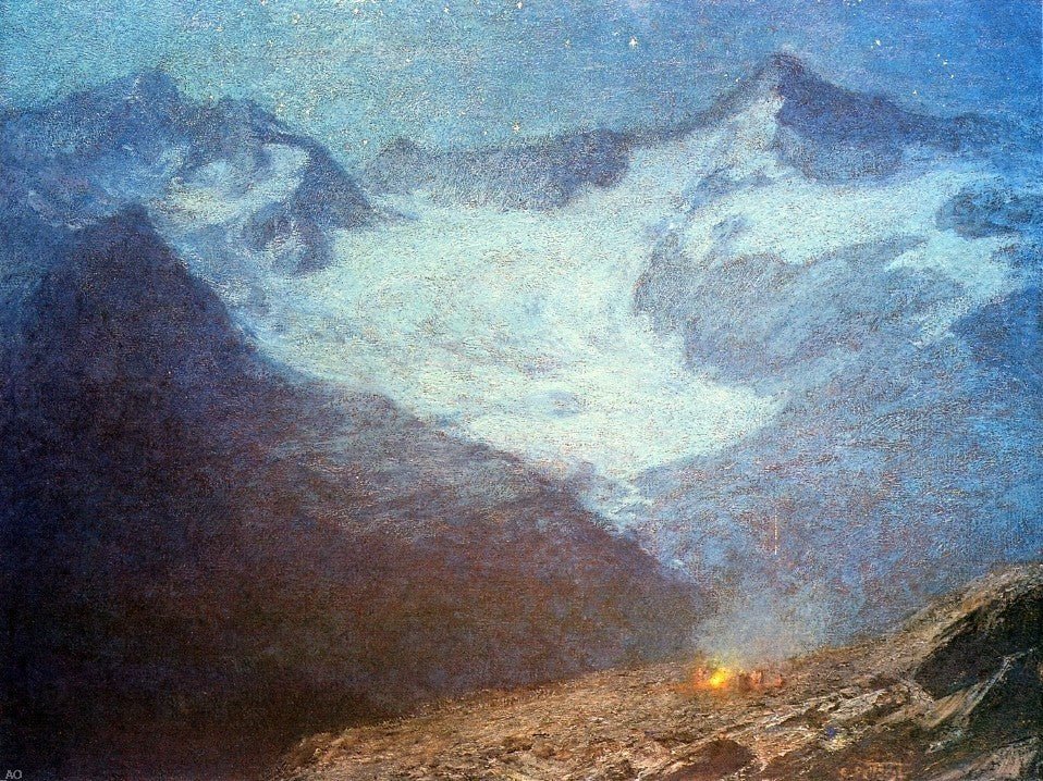 Edward Potthast The Fires of St. John's Eve, Gallery Wrapped Canvas, 21"x28"