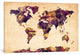 "Urban Watercolor World Map VI" by Michael Tompsett, 26x18x1.5"
