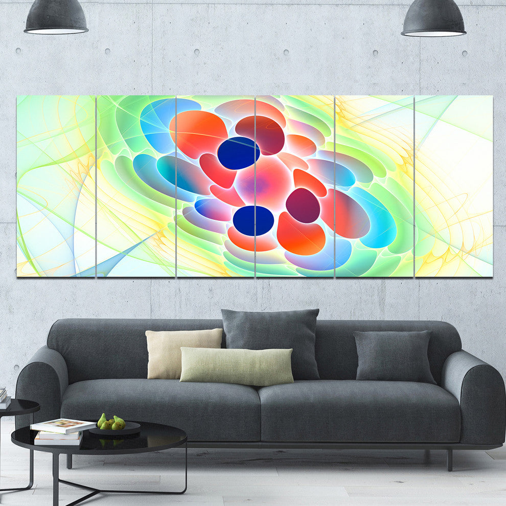 Fractal Virus under Microscope, Abstract Wall Art Canvas, 70"x28", 6 Panels