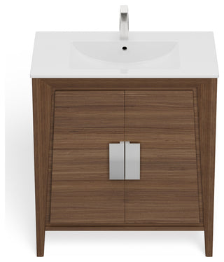 The Gellar Bathroom Vanity, Brown, 30", Single Sink, Freestanding