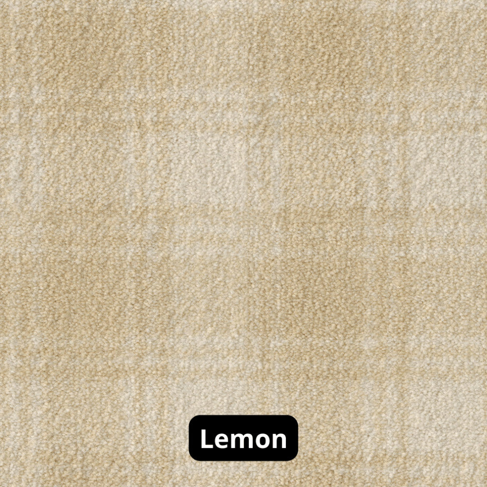 Pastel Colors 3/8 Thick Indoor Area Rug Carpet, Lemon, 7x7