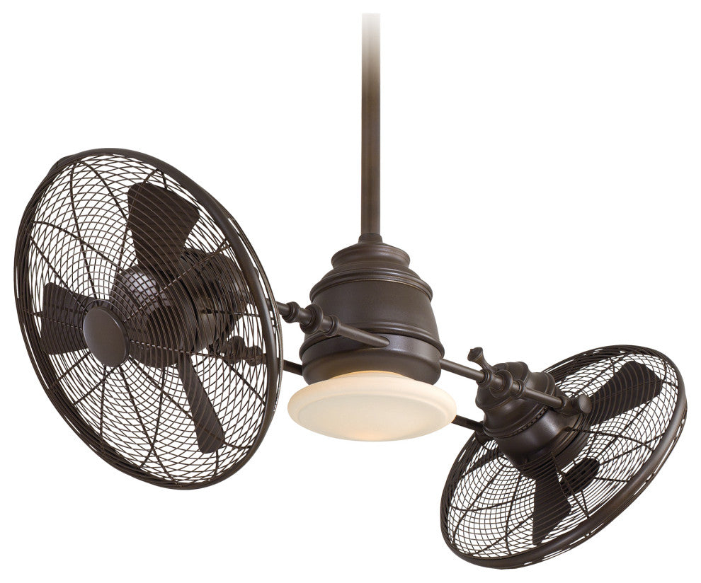 Minka Aire Vintage Gyro LED 42" Ceiling Fan With Wall Control, Oil Rubbed Bronze
