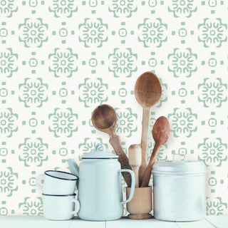 Decorative Tile Peel and Stick Wallpaper, Green