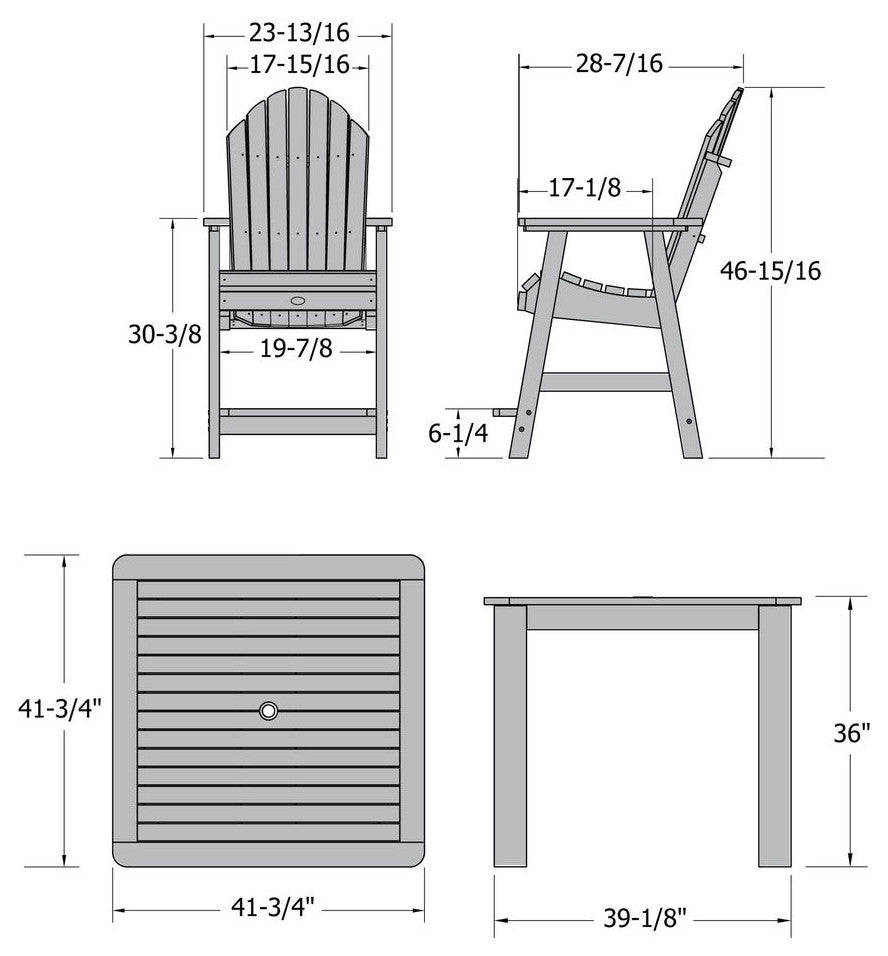 Hamilton 5-Piece Square Counter-Height Dining Set, Weathered Acorn