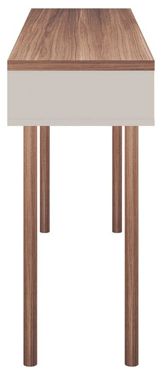 Windsor 47" Console Accent Table, Off White and Nature