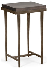 Wick Side Table, Bronze Finish, Maple Espresso Accents
