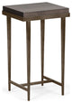 Wick Side Table, Bronze Finish, Maple Espresso Accents