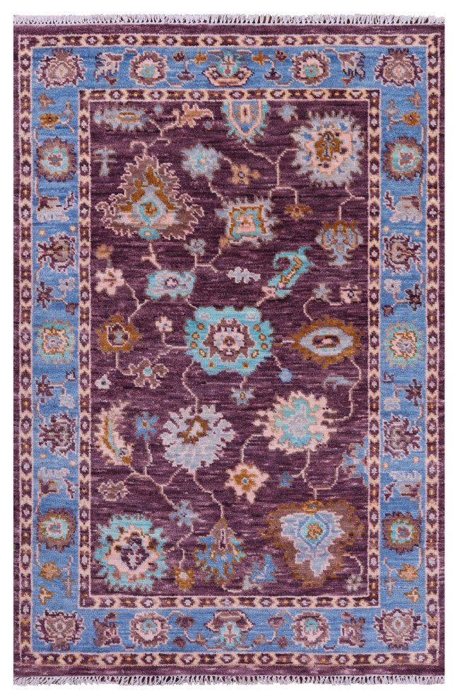 Handmade Turkish Oushak Wool Rug 4' 1" X 6' 3" - Q15338