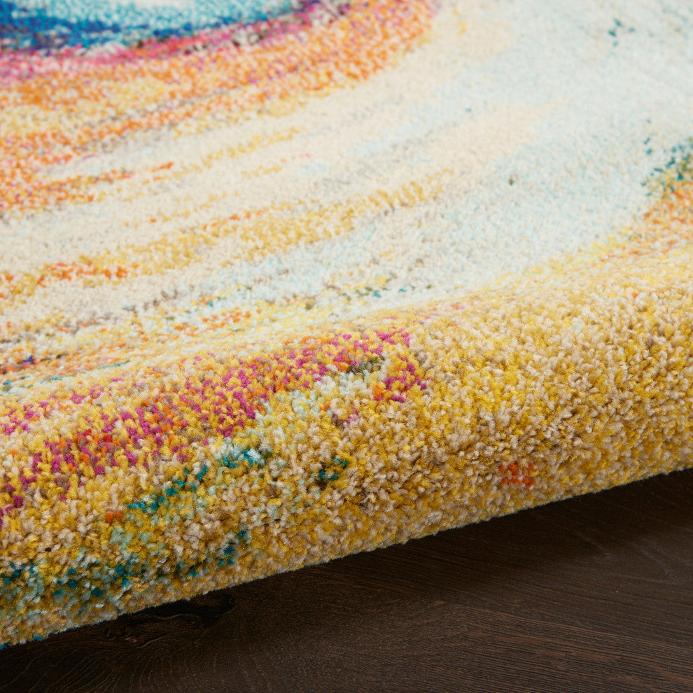 Nourison Home 5'' Round Celestial Multi-Color Colorful Area Rug