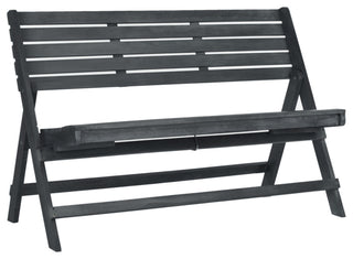 Safavieh Luca Folding Bench, Dark Slate Gray
