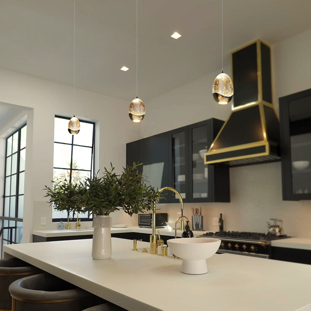 Venezia 3.5" ETL Certified Integrated LED Pendant Lighting Fixture, Gold
