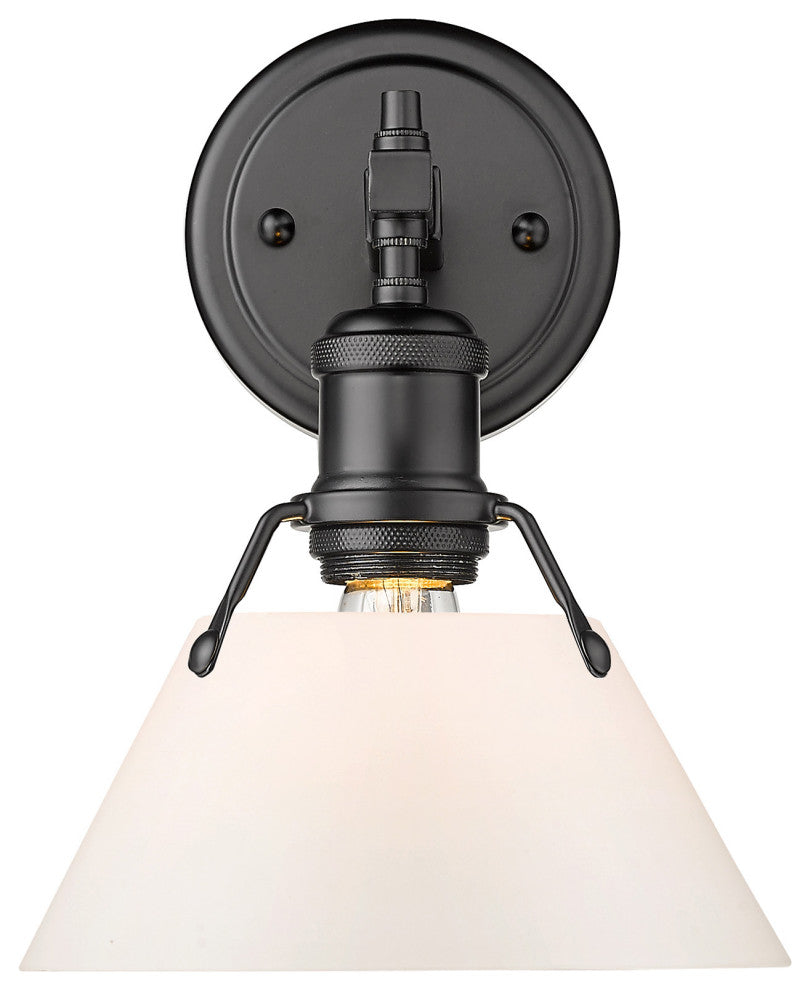 Orwell 1-Light Bath Vanity in Matte Black with Opal Glass