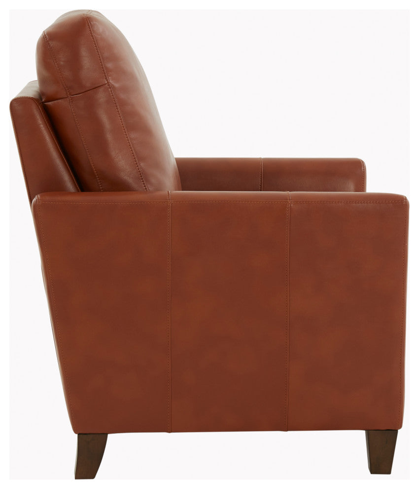 Penny Caramel Faux Leather Modern Recliner