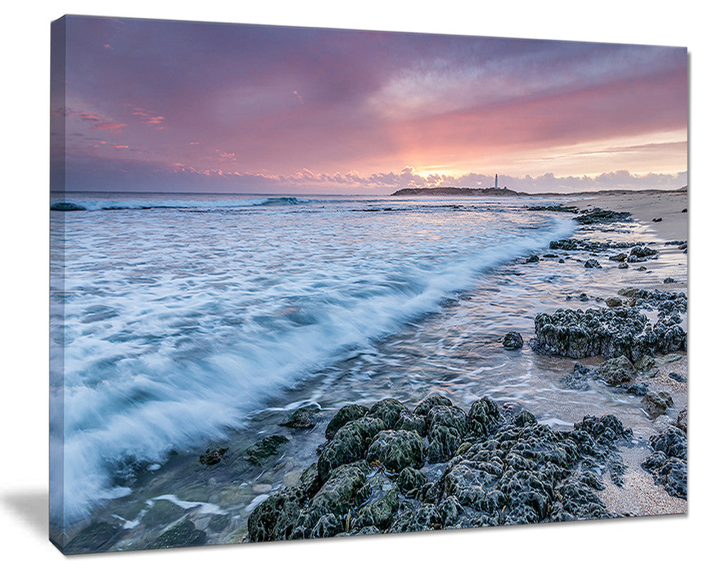 "Sunset On Cape Trafalgar Beach" Seashore Canvas Wall Art, 20"x12"