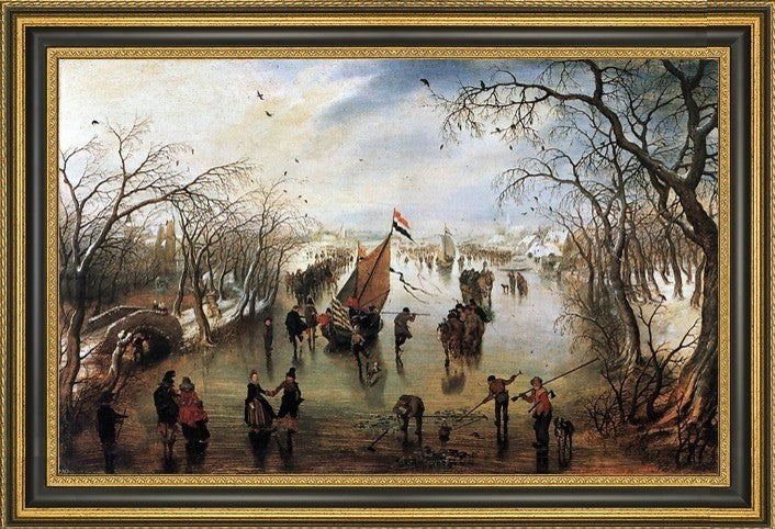 Adriaen Pietersz Van de Venne Winter Framed Premium Canvas Print, 16"x24"