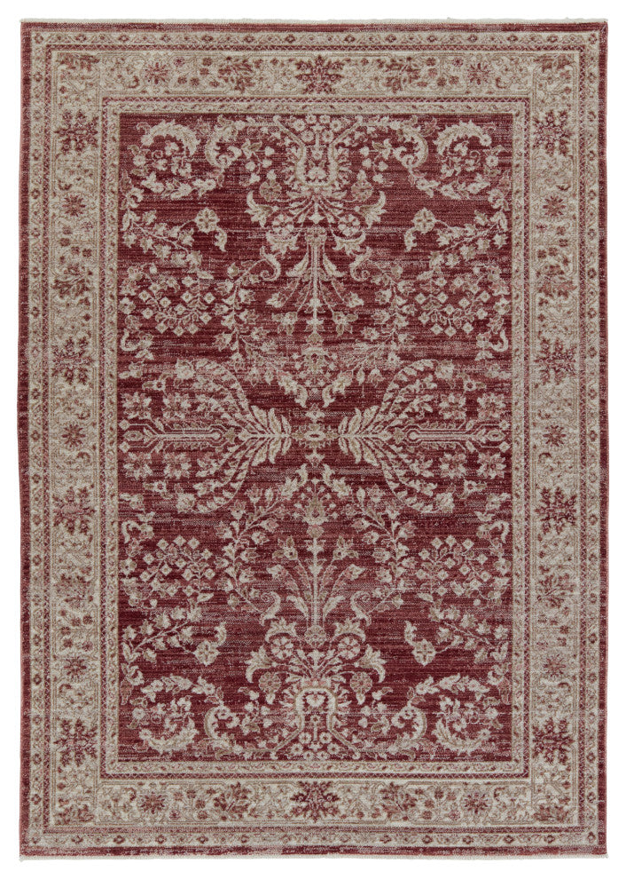 Vibe by Jaipur Living Katarina Floral Red/ Light Gray Runner Rug 2'6"X8'