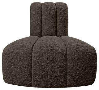 Arc Upholstered Modular Component, Brown, 1-Piece: Reverse Corner, Boucle Fabric