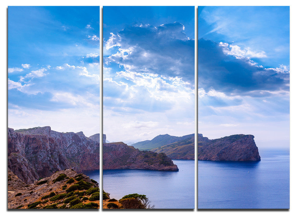 "Majorca Formentor Cape Rocks" Metal Wall Art, 3 Panels, 36"x28"