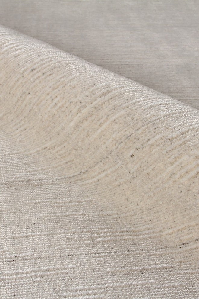 Palazzo handmade New Zealand Wool/Bamboo Silk Light Gray/Gray Area Rug, 8'x10'