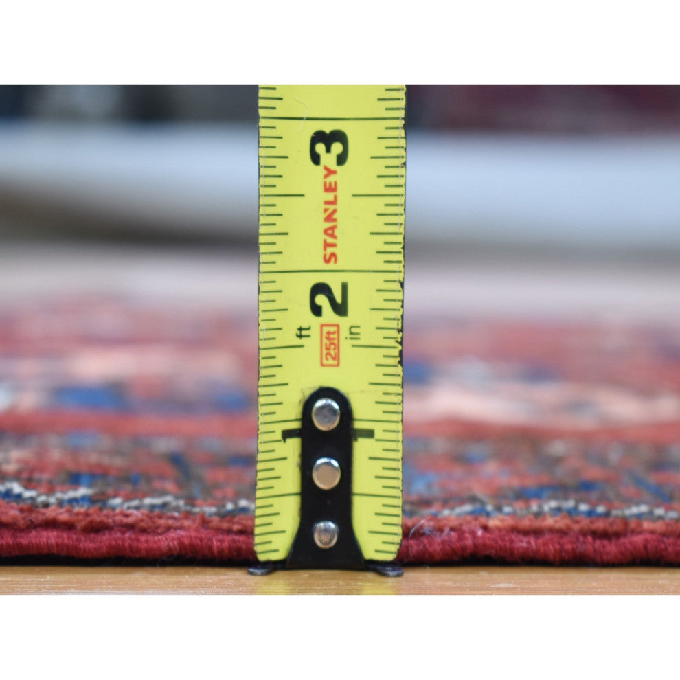 Rust Red, Afghan Ersari, Hand Knotted Pure Wool Oriental Rug, 3'10"x5'10"