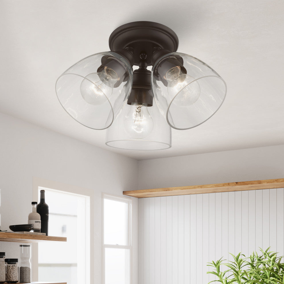 Montgomery 3 Light Bronze Semi-Flush