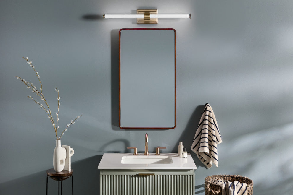 31" Linear Bath Bar Large LED With Clear Glass