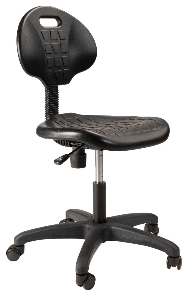NPS Polyurethane Task Chair, 16"-21" Height, Black