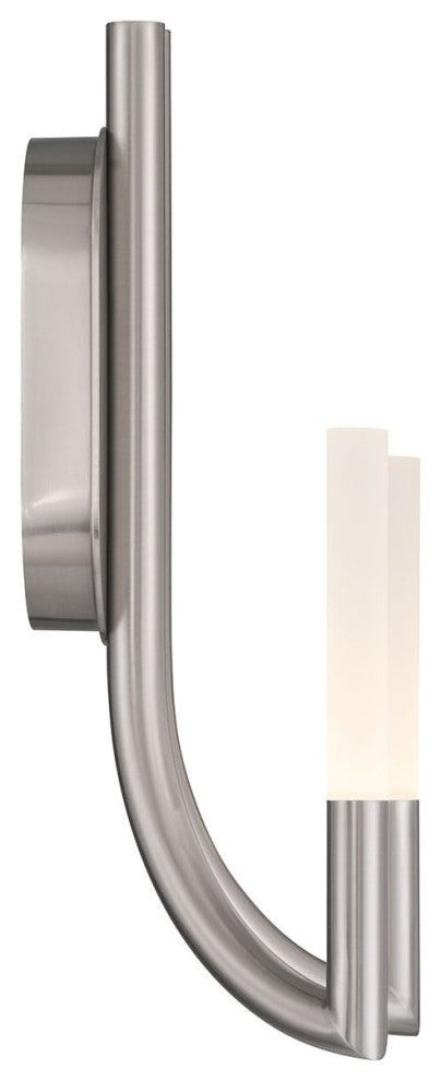 Olette, Wall Sconce, 2-Light, 17", Brushed Nickel, Frosted Acrylic