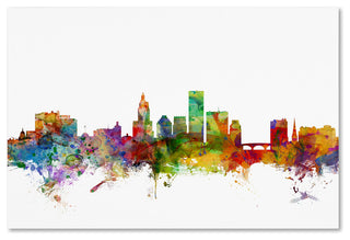 "Providence, Rhode Island Skyline" Canvas Art by Michael Tompsett