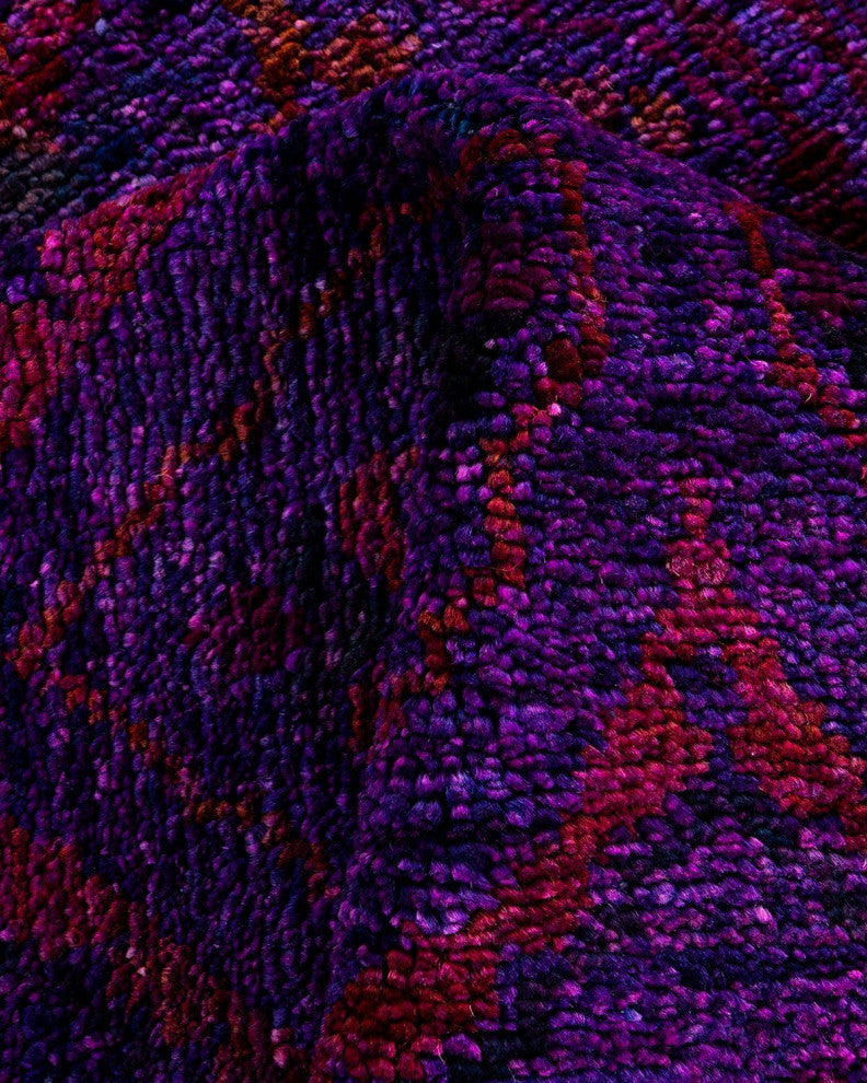 Overdyed, One-of-a-Kind Hand-Knotted Area Rug Purple, 3'10"x5'10"