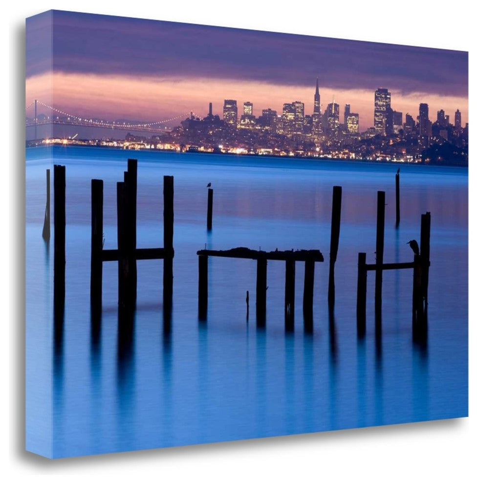 "Bay Pilings Sausalito" By Jeffrey Murray, Giclee Print on Gallery Wrap Canvas