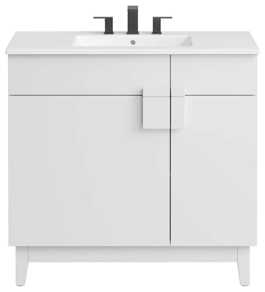 Miles 36" Bathroom Vanity - White White