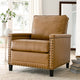 Armchair Accent Chair, Faux Vegan Leather, Tan, Modern, Lounge Hospitality