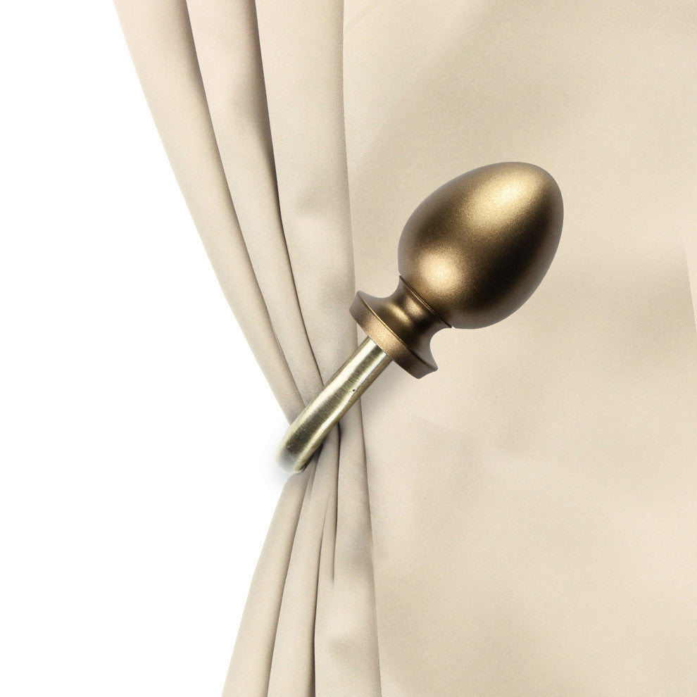 Faye Curtain Holdback, Pair, Antique Brass