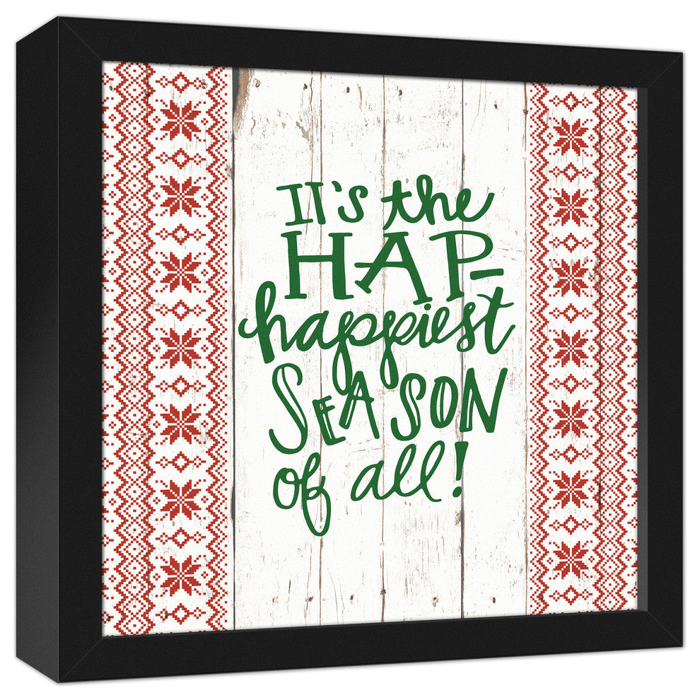 Happiest Season of All 12x12 Black Framed Canvas