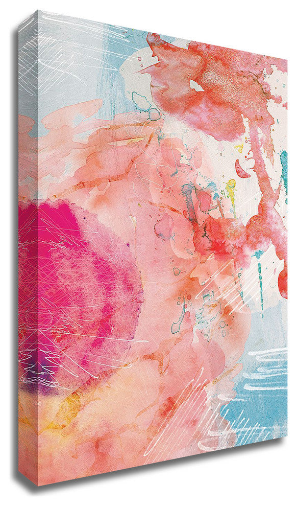 Abstract Turquoise Pink No. 1 by Louis Duncan-He, Print on Canvas, 20" x 28"