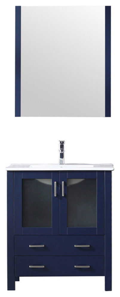 Volez Transitional Navy Blue 30" Single Vanity Set