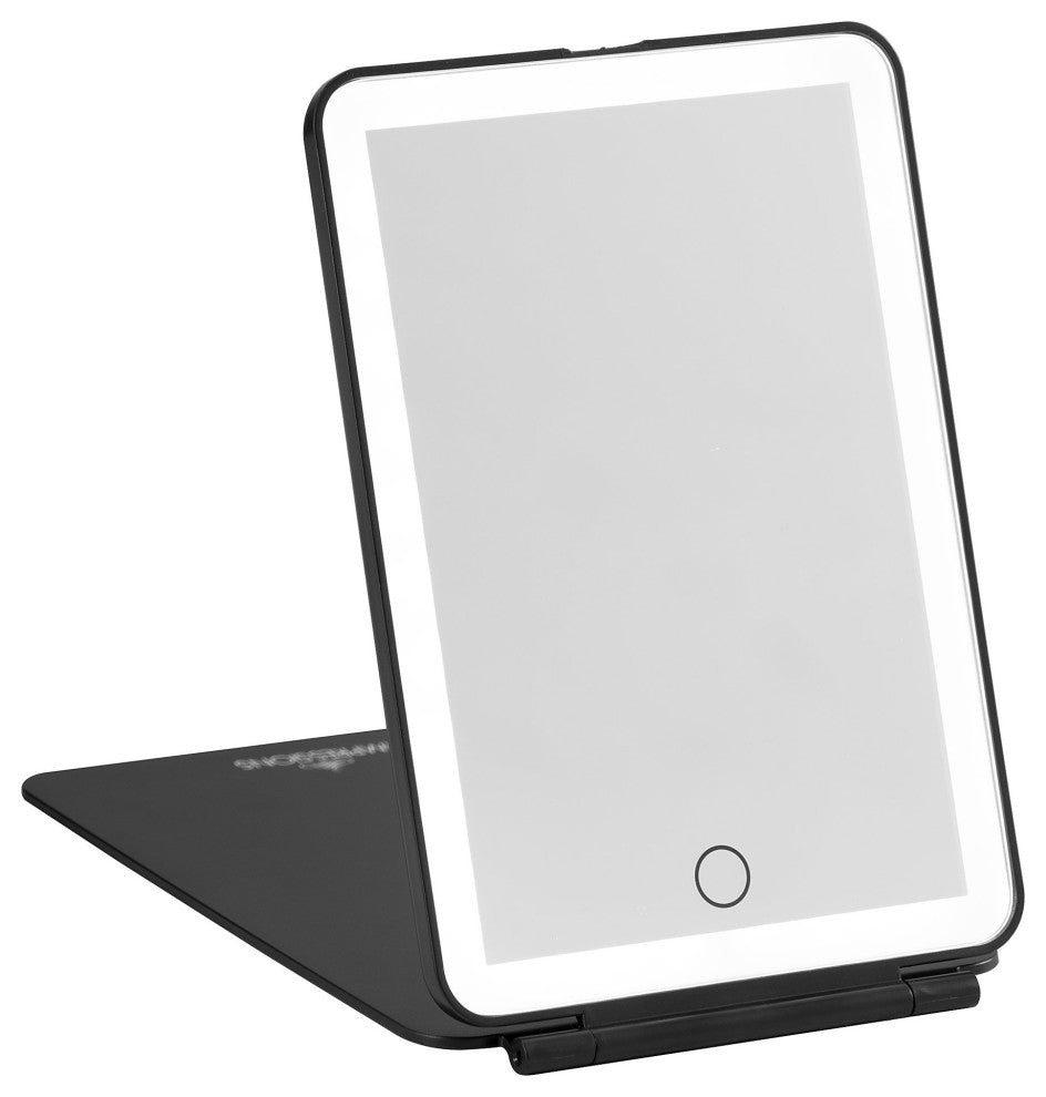 Touch Pad Mini Tri Tone LED Makeup Mirror, Black