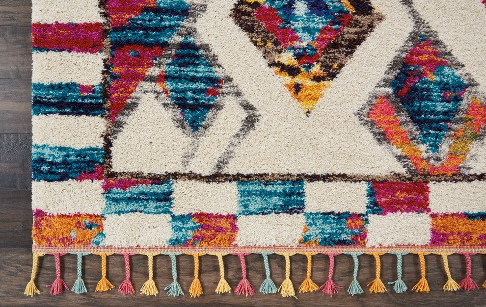 Nourison Moroccan Casbah Ivory/Multicolor Area Rug, 7'10"x10'6"