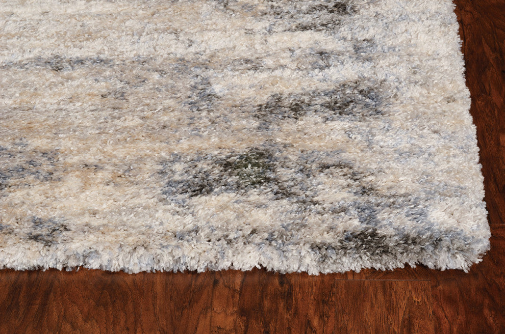 KAS Merino 6704 Ivory/Blue Palette Area Rug, 5'3"x7'7"
